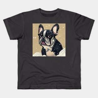 Black and White French Bulldog Funny Puppy Face Bulldog Dad Calmest Dog Breed Kids T-Shirt